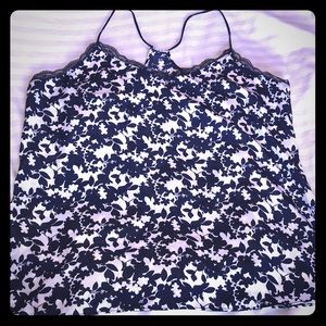 Navy blue & white New York & Co Racerback Camisole